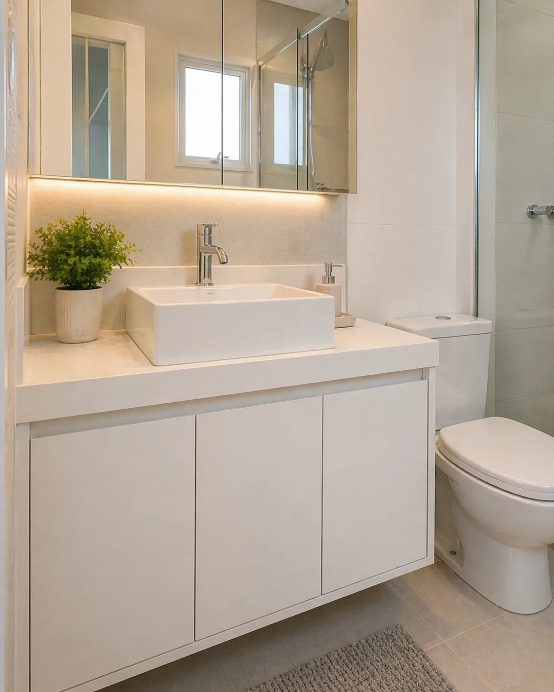 Gabinete para banheiro em MDF branco