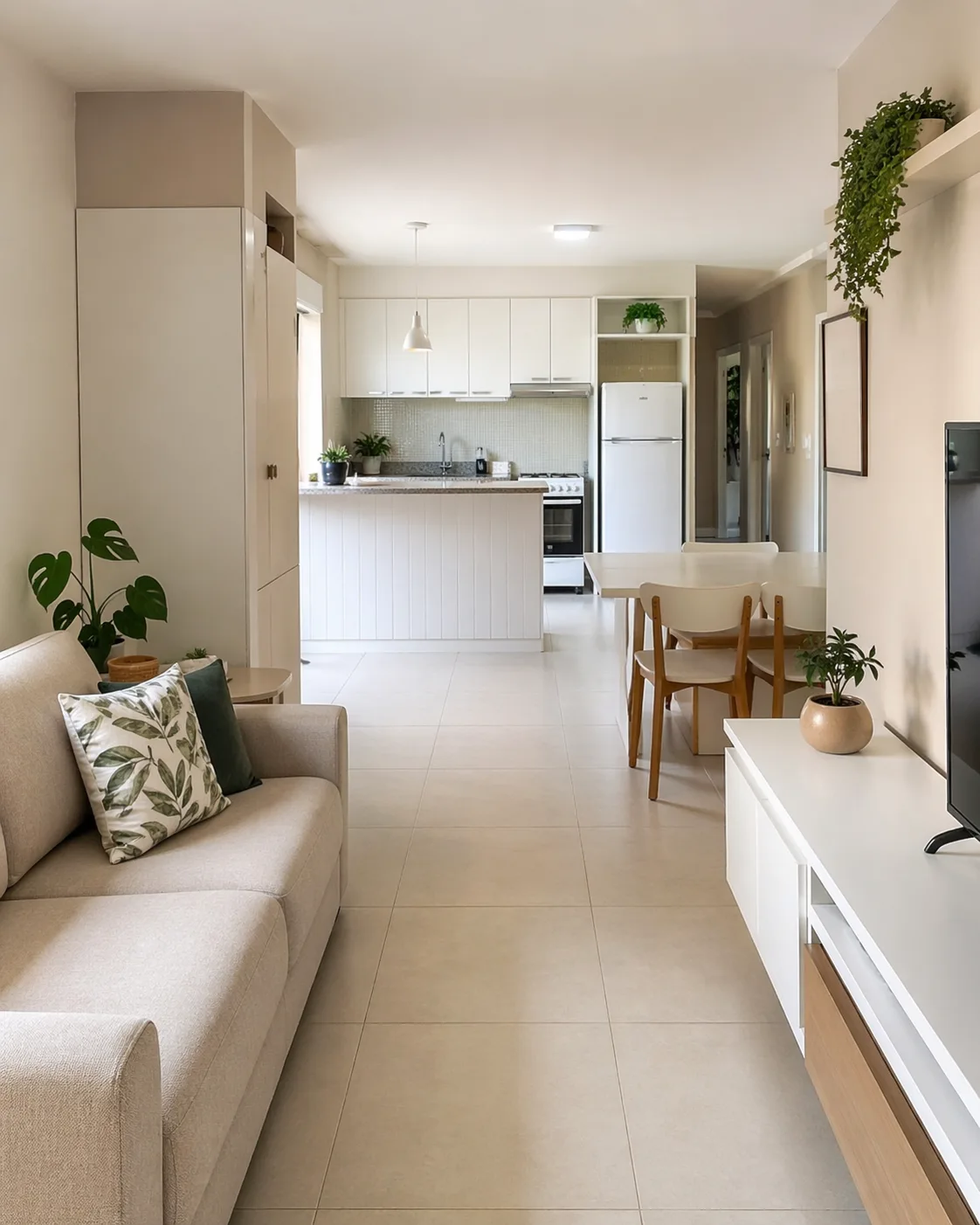 Armários e soluções residenciais em MDF branco