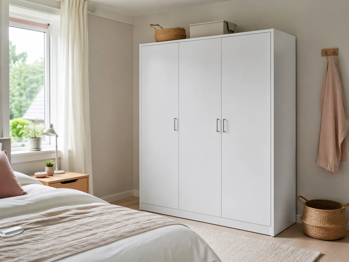 Guarda-roupa em MDF branco para quarto
