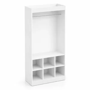 Armário Cabideiro Colmeia em MDF Branco