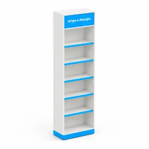 Módulo MIP gripe e alergia para farmácia 60x220x30cm branco azul claro