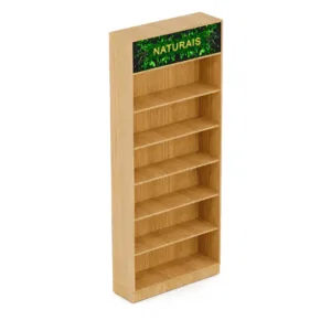 Expositor de produtos naturais para loja 90x220x30cm madeirado com prateleiras