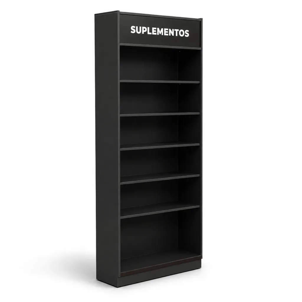 Expositor de Suplementos para Farmácia 90 cm com Iluminação LED