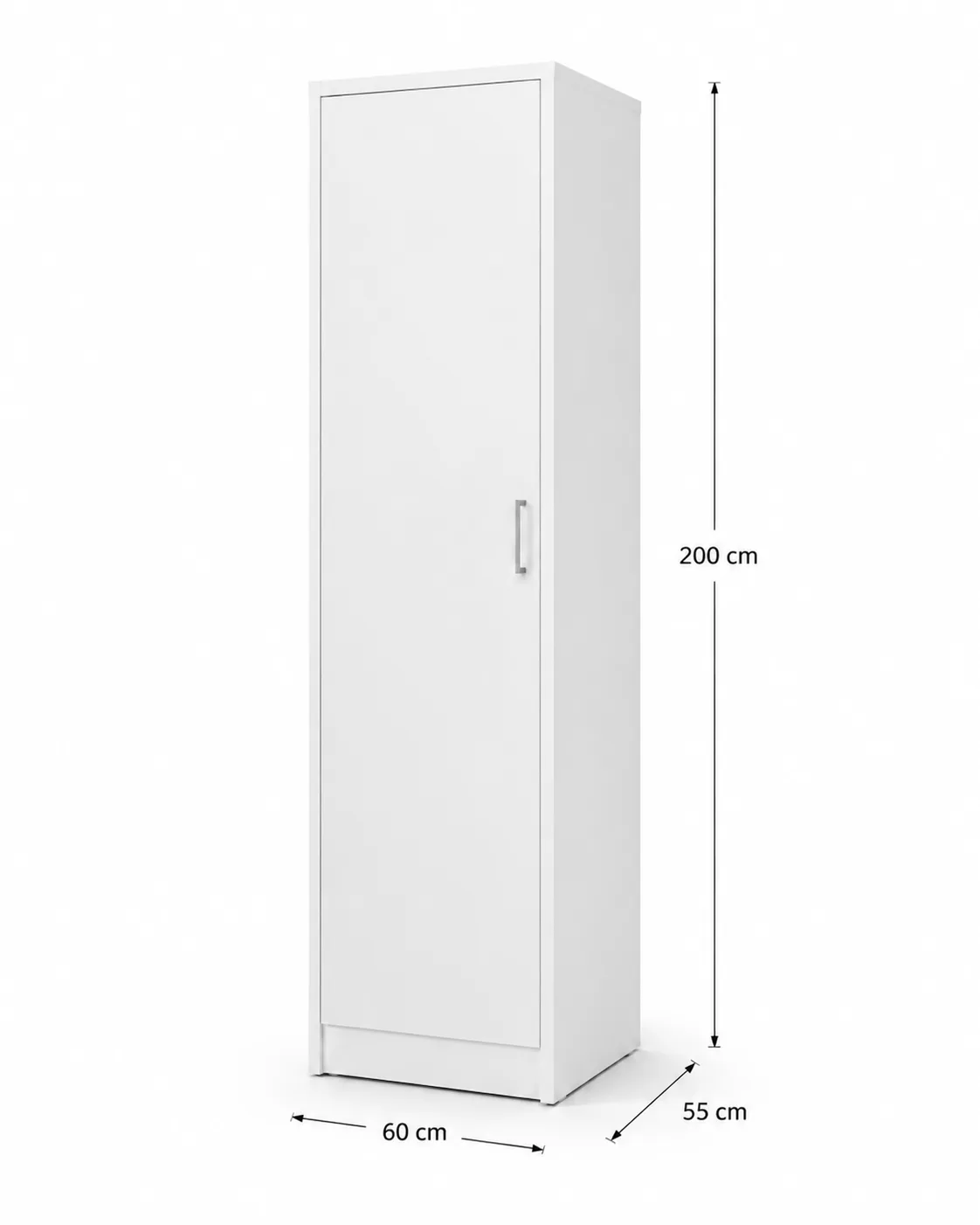 Sapateira branca 1 porta com 60 cm de largura 200 cm de altura e 55 cm de profundidade