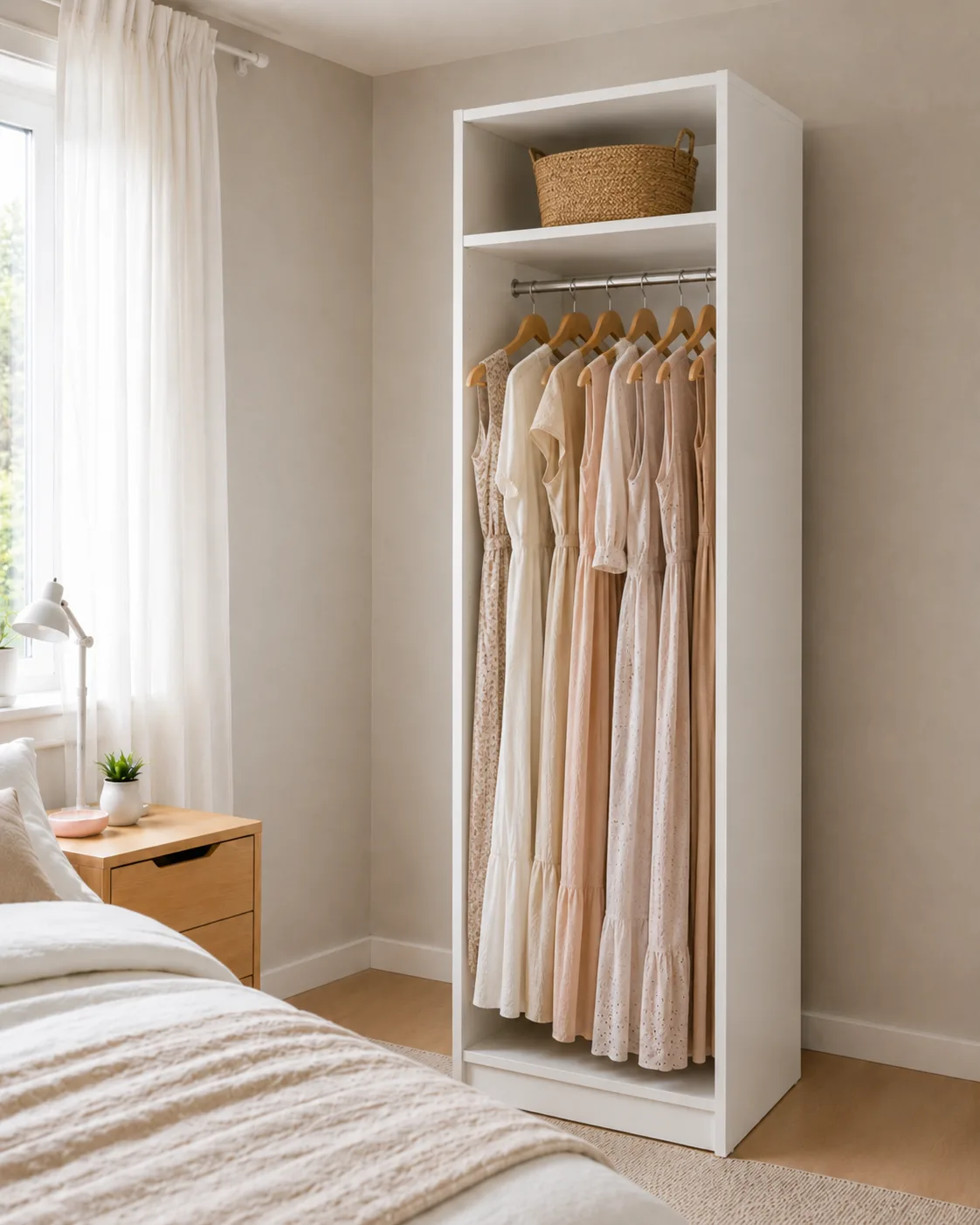 Módulo para Vestidos em MDF Branco 60 cm com Cabideiro - imagem 2