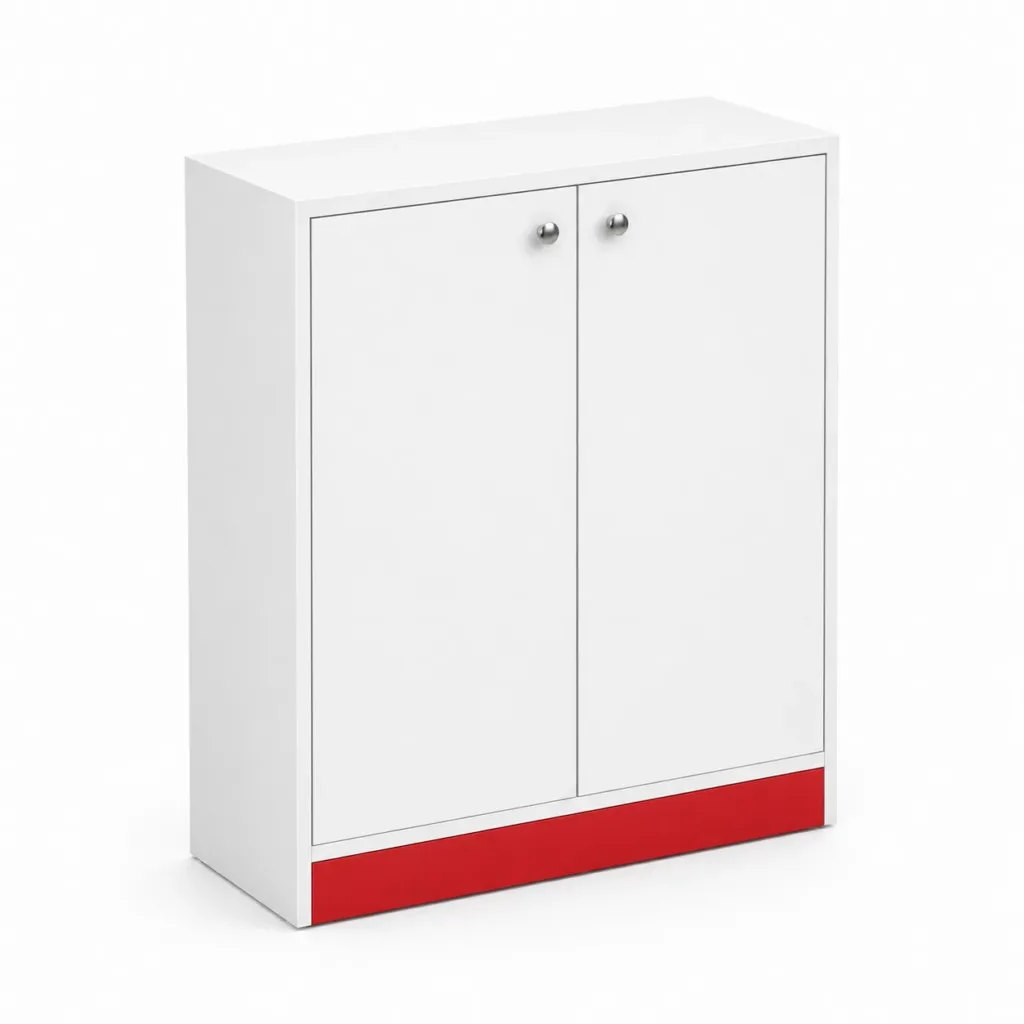Armário Comercial para Loja e Escritório 90 cm com 2 Portas em MDF Branco
