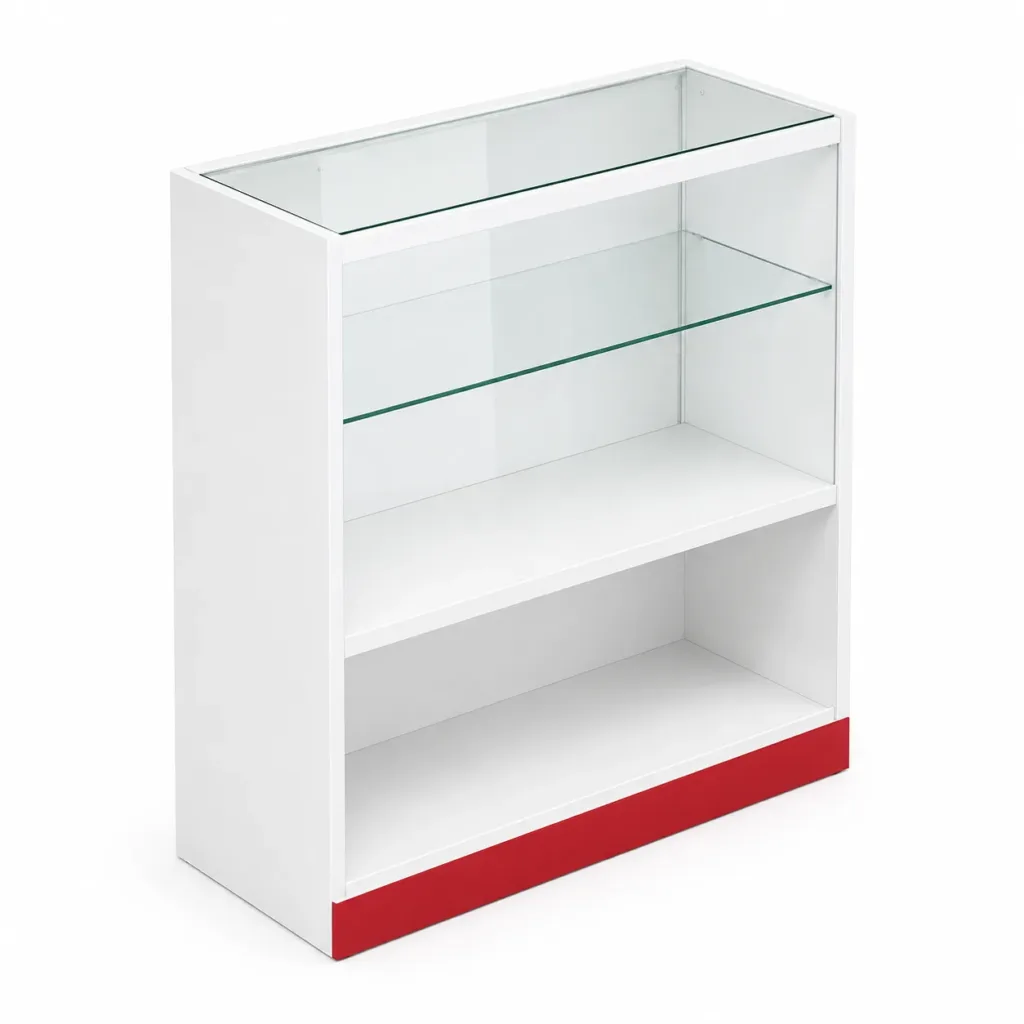 Balcão Vitrine de Vidro para Loja 90 cm em MDF