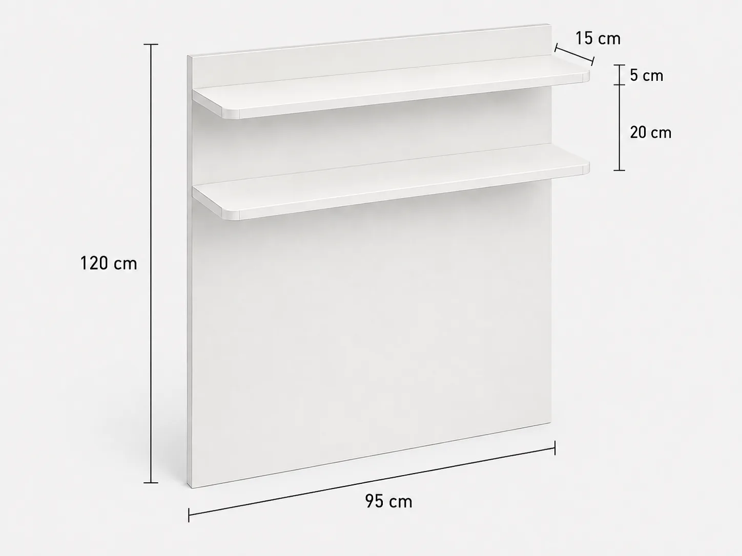 Cabeceira Solteiro com Prateleiras 95 cm em MDF Branco — imagem 2