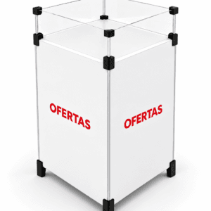 Cesto de ofertas para farmácia em MDF 44 x 44 x 85 cm