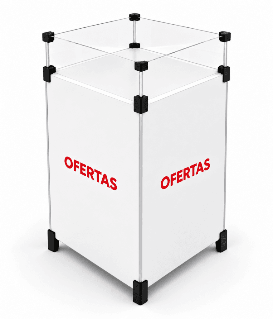 Cesto de Ofertas para Farmácia e Drogaria em MDF 44 x 44 x 85 cm