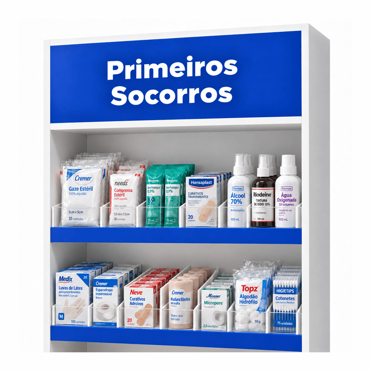 Módulo MIP Primeiros Socorros para farmácia em vista lateral