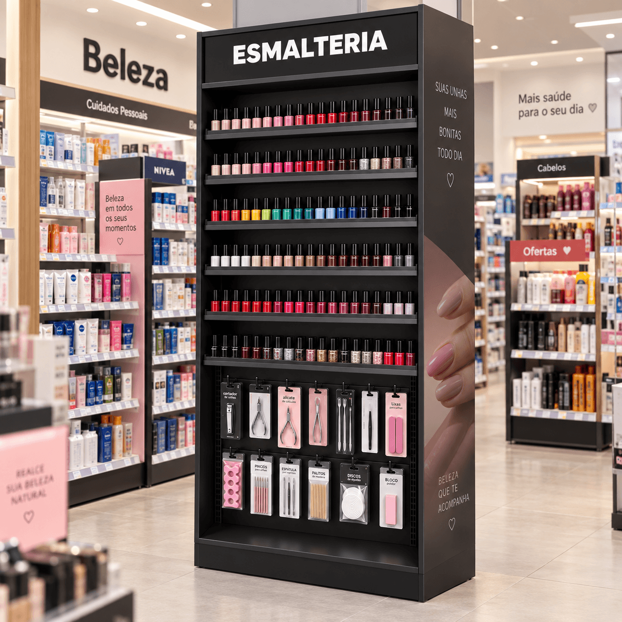 Expositor de Esmaltes para Farmácia 90 cm com 5 Níveis - vista 5