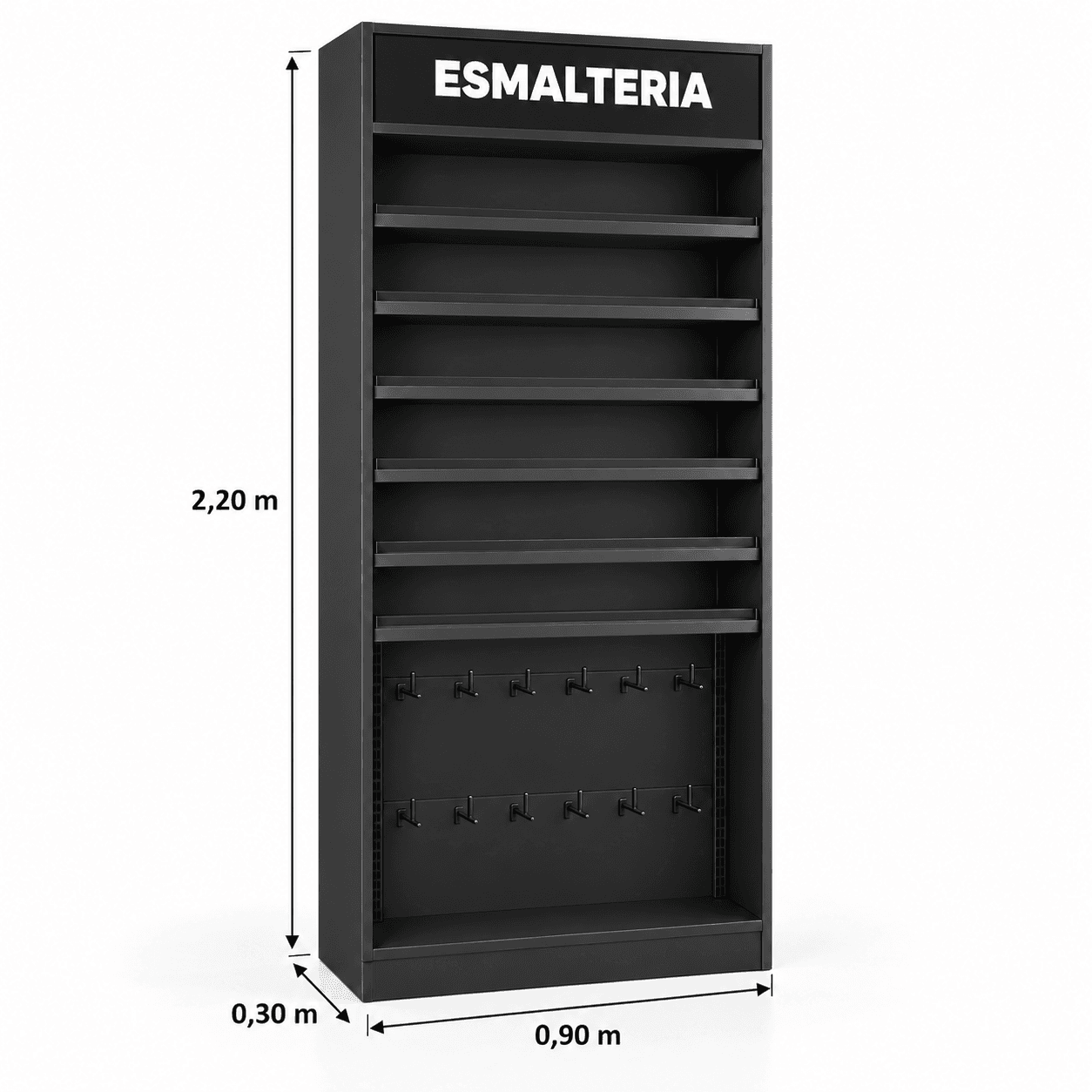 Expositor de Esmaltes para Farmácia 90 cm com 5 Níveis - vista 13